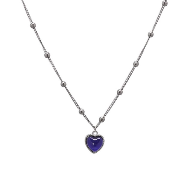 Heart Mood anheng Halskjede Halskjede Peach Heart Chain