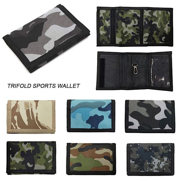 Camouflage Slim Wallet Reisemyntpung LYSGRÅ light grey