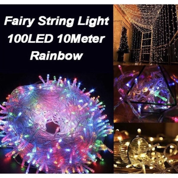 100LED 10M Belysningsstrenge Vandtæt Fairy Light VARMT HVID warm white