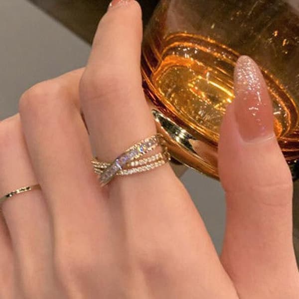 Justerbare Ringe Zircon Åbningsring SØLV Silver