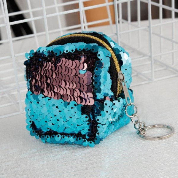 Sequined Coin Wallet Lynlås Taske GRØN green
