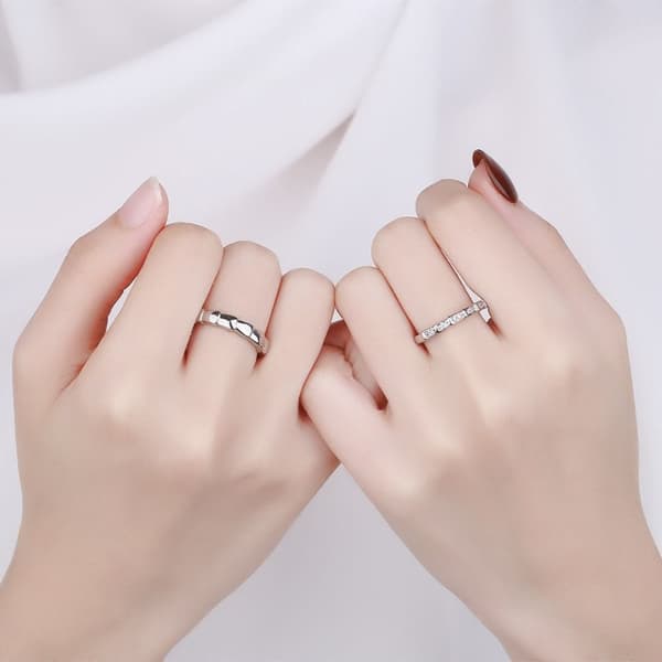 Par Ringe Sølvbelagt Ring SÆT 1 PAR SÆT 1 PAR Set 1 pair