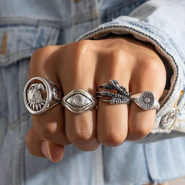 Vintage Ring Set Distressed Ring 2 2 2