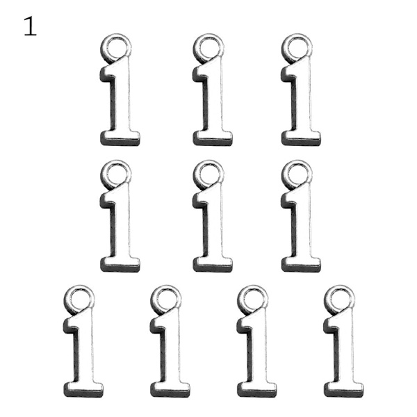 10 st Numbers Pendant Berlocker Arabiska siffror Hängen 8 8 8