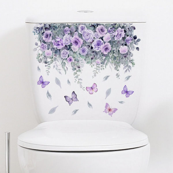 Blommiga toalettdekaler Underbara blomdekaler 3 3 3