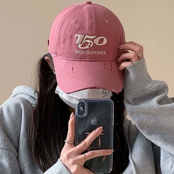 Brevbrodert baseballcap Broken Duck Tongue Hat GRÅ grey