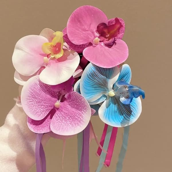 Phalaenopsis-hapsuhiuskoru, kukkia, hiusklipsit, SININEN blue