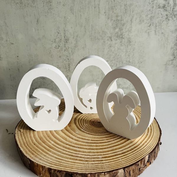 Hule kaninlysdekoration 3D hjertekaninform 2 2 2