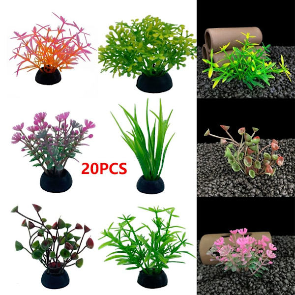 20 stk Aquarium dekorative kunstige blader simuleringsanlegg S229