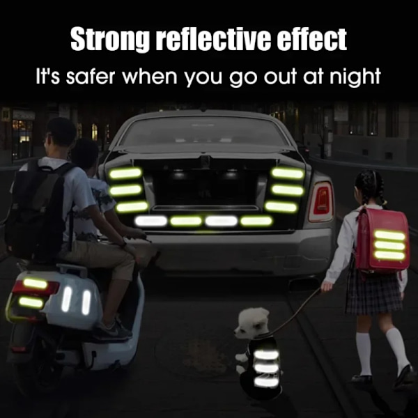 8 STK Reflekterende Stickers Hjelm Stickers GUL yellow