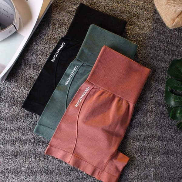 Sömlösa Yogashorts Elastiska Bikertights GRÖN green