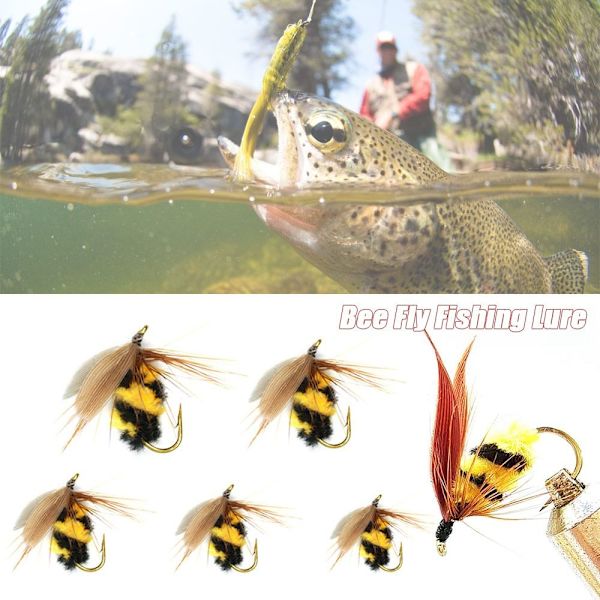 Bee Flue Fishing Lure Woolly Worm lokke 8 8 8