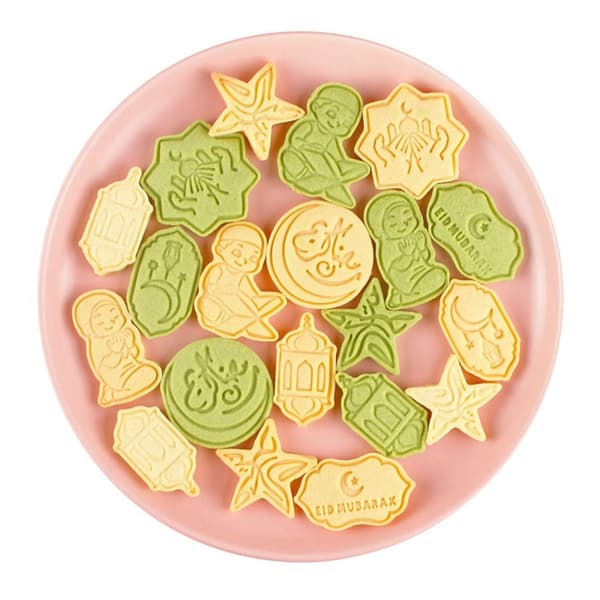 8 stk/sett Eid Mubarak Kakeformer Kjeksutskjærere