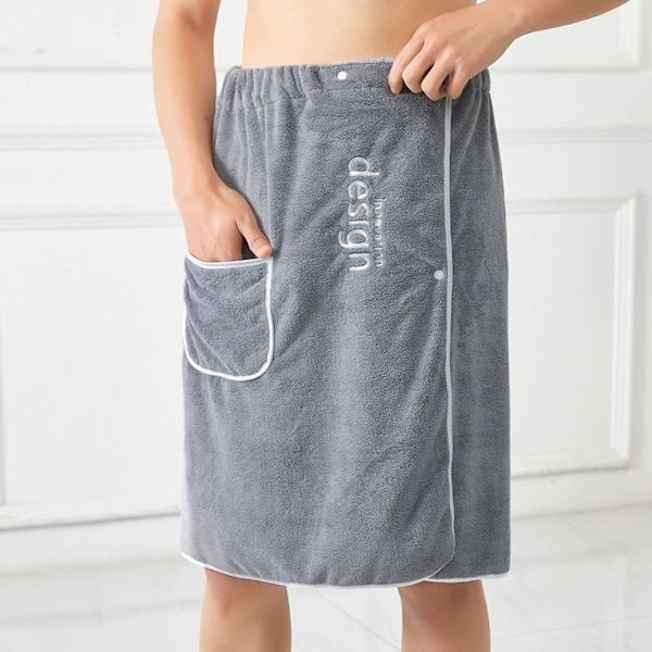 Pehmeä mikrokuitukylpytakki miesten kylpypyyhe HARMAA grey