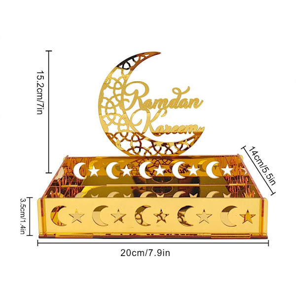 Eid Mubarak -jälkiruokatarjotin Ramadanin kuun ja tähden muotoinen lautanen BT277 BT277