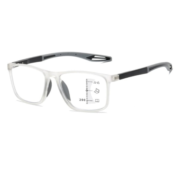Lesebriller med anti-blått lys Firkantede briller TRANSPARANT transparent Strength 250