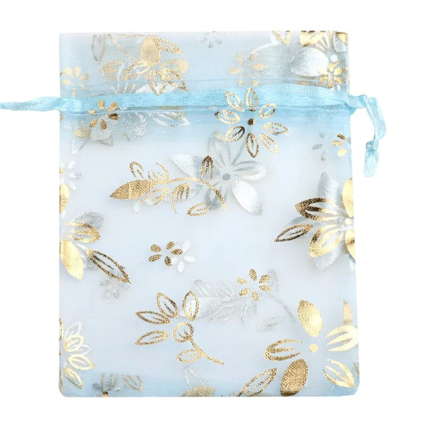 20 stk./parti Organza smykkeposer Gavepakningsposer LYSEBLÅ Light Blue 13x18cm