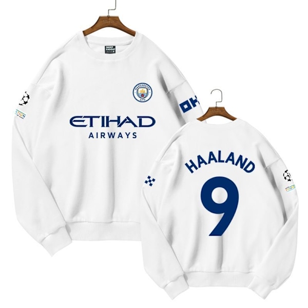 Manchester City fotbollströja sweatshirt hoodie för barn NO.9 Haaland 110