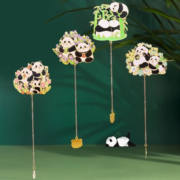 Bokmärke i metall, Panda, STIL 2 STIL 2 Style 2