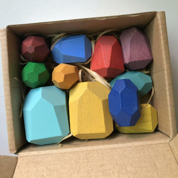 Rainbow puiset kivipinoavat lohkot 11 kpl 11 kpl 11pcs