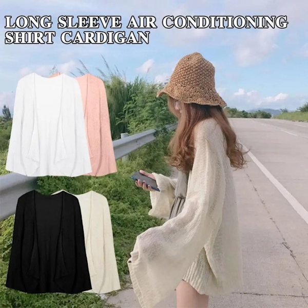 Sommerstrikket cardigan tynd cardiganfrakke SORT Black