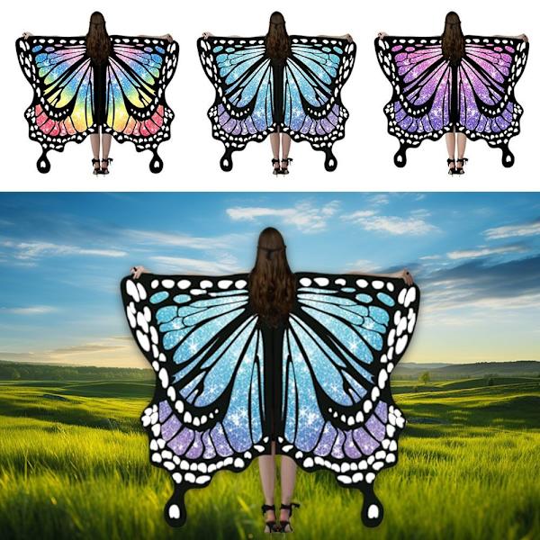 Butterfly Cape Butterfly Wings Sjal LILLA Purple