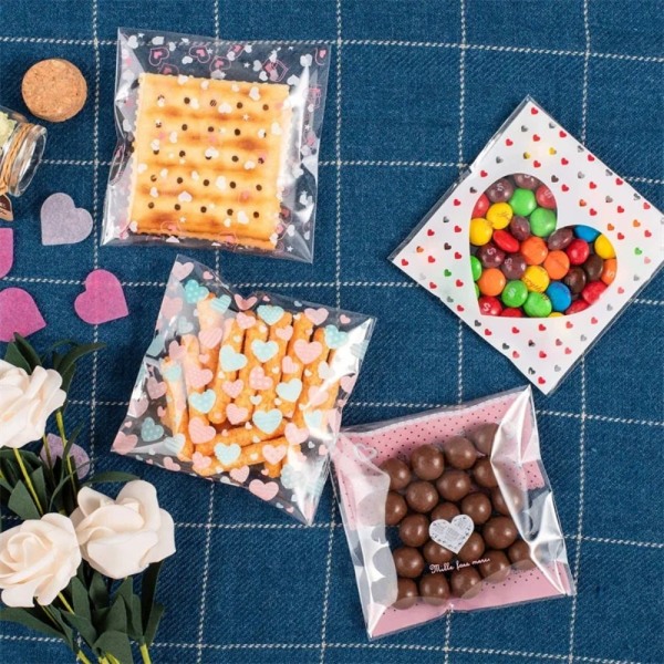 100 stk Cookies Pakkeposer Snack Bakepakke 10X10CME E 10x10cmE
