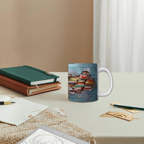Kirjahyllymuki Book Lover -kahvimuki 10 10 10