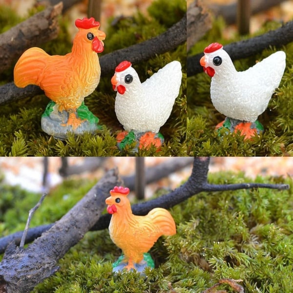 Red Rooster White Hen Micro Landscape Set