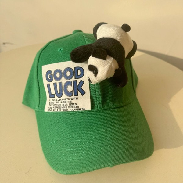 Panda Hat Baseball Hat GRØNN VOKSEN VOKSEN Green Adult-Adult