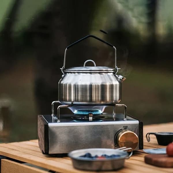 Camping-keitin, keittolevykeitin, hopeanvärinen Silver