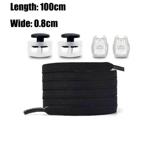 No Tie Snørebånd Child Spring Lock Snørebånd SORT black