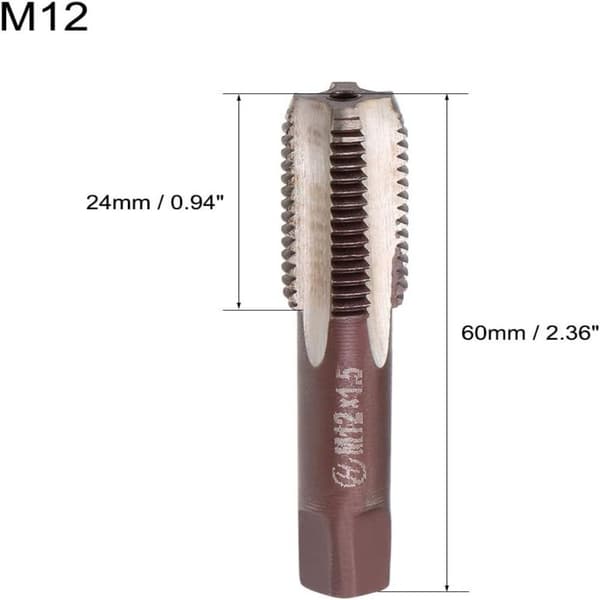 Metrisk håndkran M12 gjenge 1,5 stigning 2 STK 2pcs