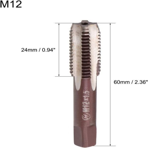 Metrisk håndtapp M12 gjenger 1,5 stigning 2 STK 2 STK 2pcs