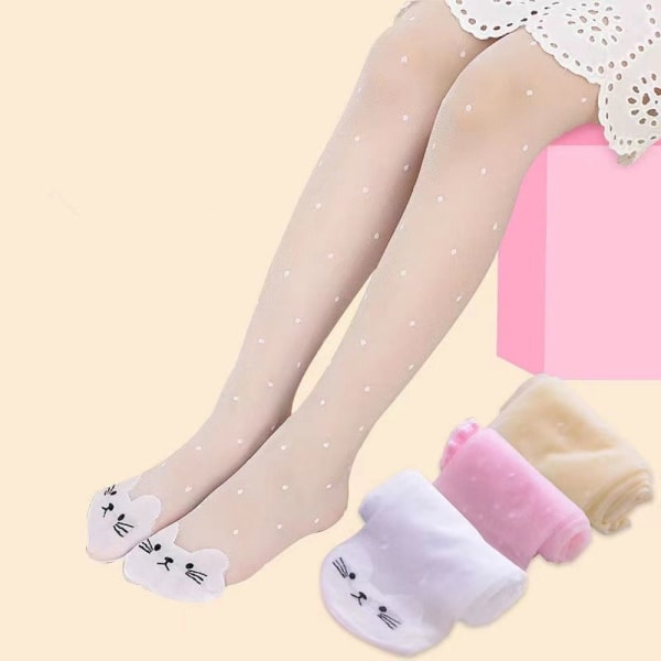 Barn Sidenstrumpor Vår Sommar Tights VIT 100-115CM white 100-115cm-100-115cm