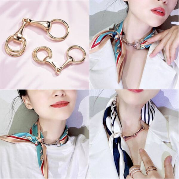 Silke skjerf Clip Dame Silke skjerf Spenne ROSE GULL Rose gold