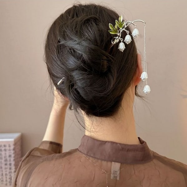Kvinde retro hårpind koreansk stil hår gaffelklokke orkidé