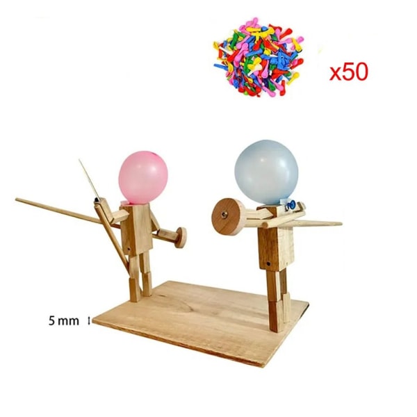 Balloon Bamboo Man Battle Wooden Bots -taistelupeli 5mm-50xBalloon