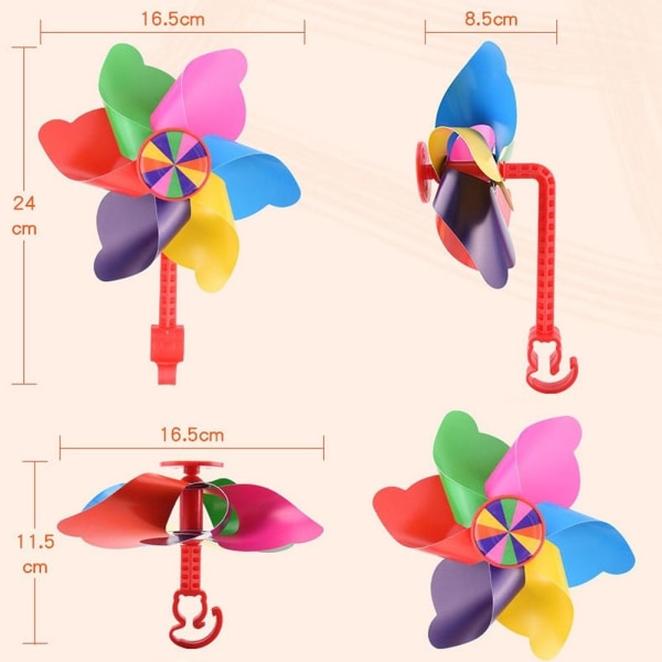 Barn Cykel Väderkvarn Tecknad Färgglad Pinwheel 7 7 7