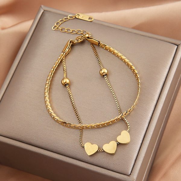 Hjärtformat armband ormkedja Bangle 1 1 1