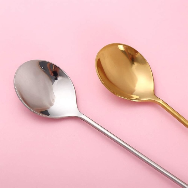 Lollipop Spoon Dessert Spoon GULD PINK&GAFFEL ROSA&GAFFEL Gold Pink&Fork-Pink&Fork