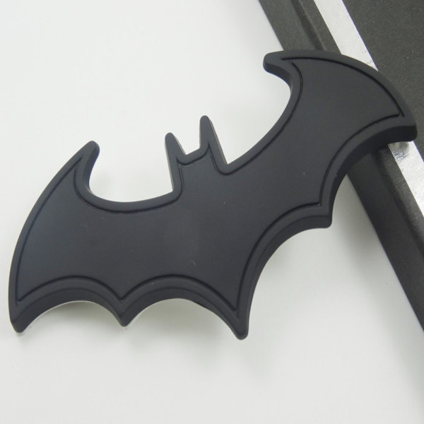 2 stk Bat Car Badge Bat Shape Badge Metal Emblem Sticker SORT black