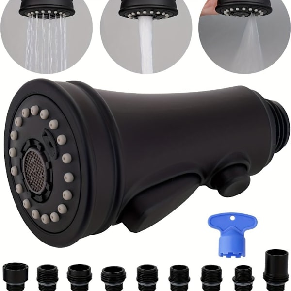 Kranlufter med sprayhode, SVART Black