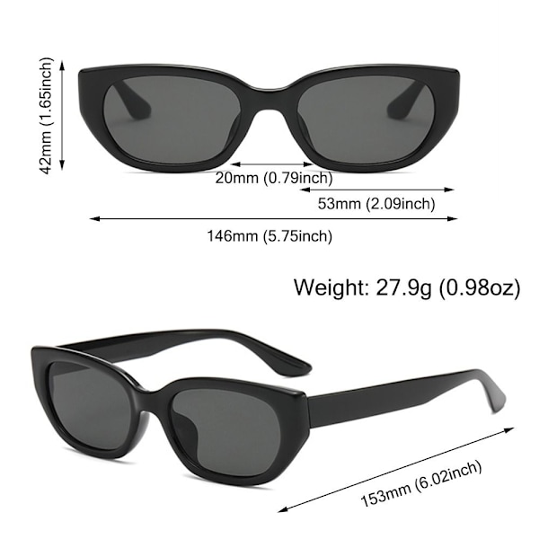 Cat Eye Solbriller Retro Shades CLEAR GRÅ-GRÅ KLART GRÅ-GRÅ Clear Gray-Gray