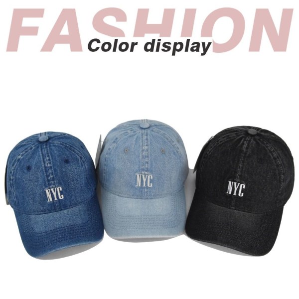 NYC Embroidery Baseball Caps Distressed Haalistuneet Hatut SININEN blue