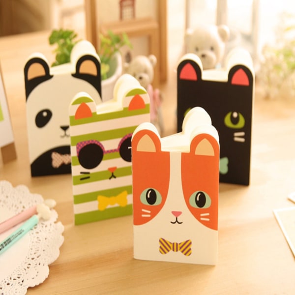 Mini Cute Kawaii Journal Dagbog Notesbog foret papir notesblok Color Random