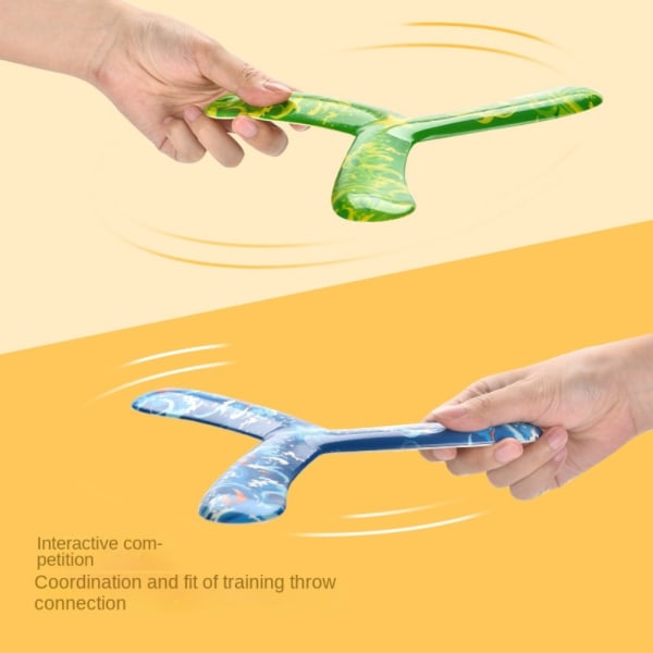 Tre-blads Boomerang Dart Ball leketøy GUL Yellow