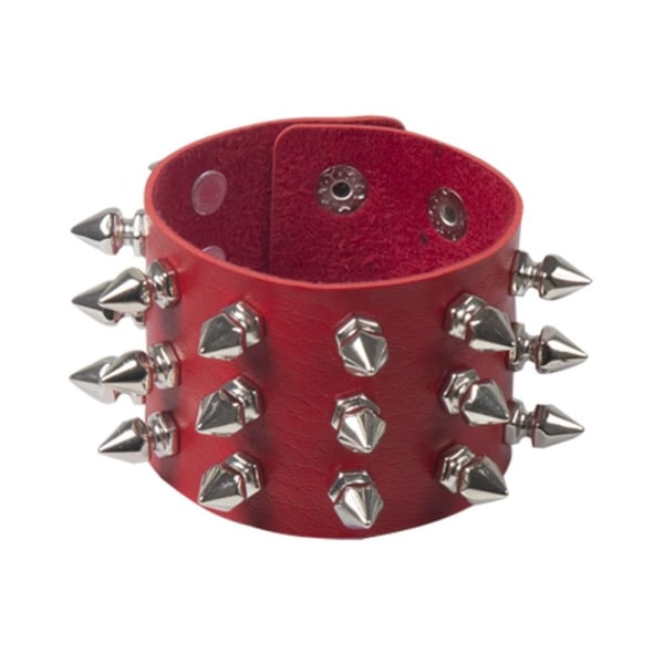 Pu Leather Studded Armbånd Svart Armbånd KAFFE Coffee