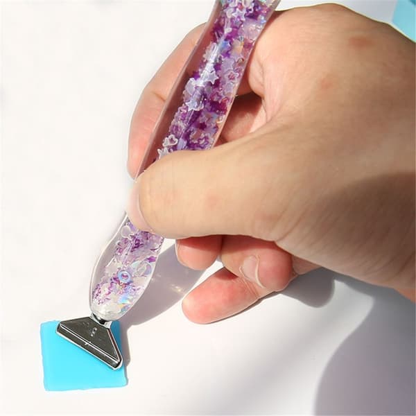 Lysende Punktborepen Diamantmaleripenne LILLA Purple