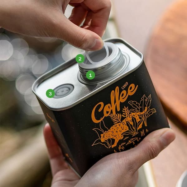 Förseglad kaffeförvaringsbehållare för kaffebönor VIT White